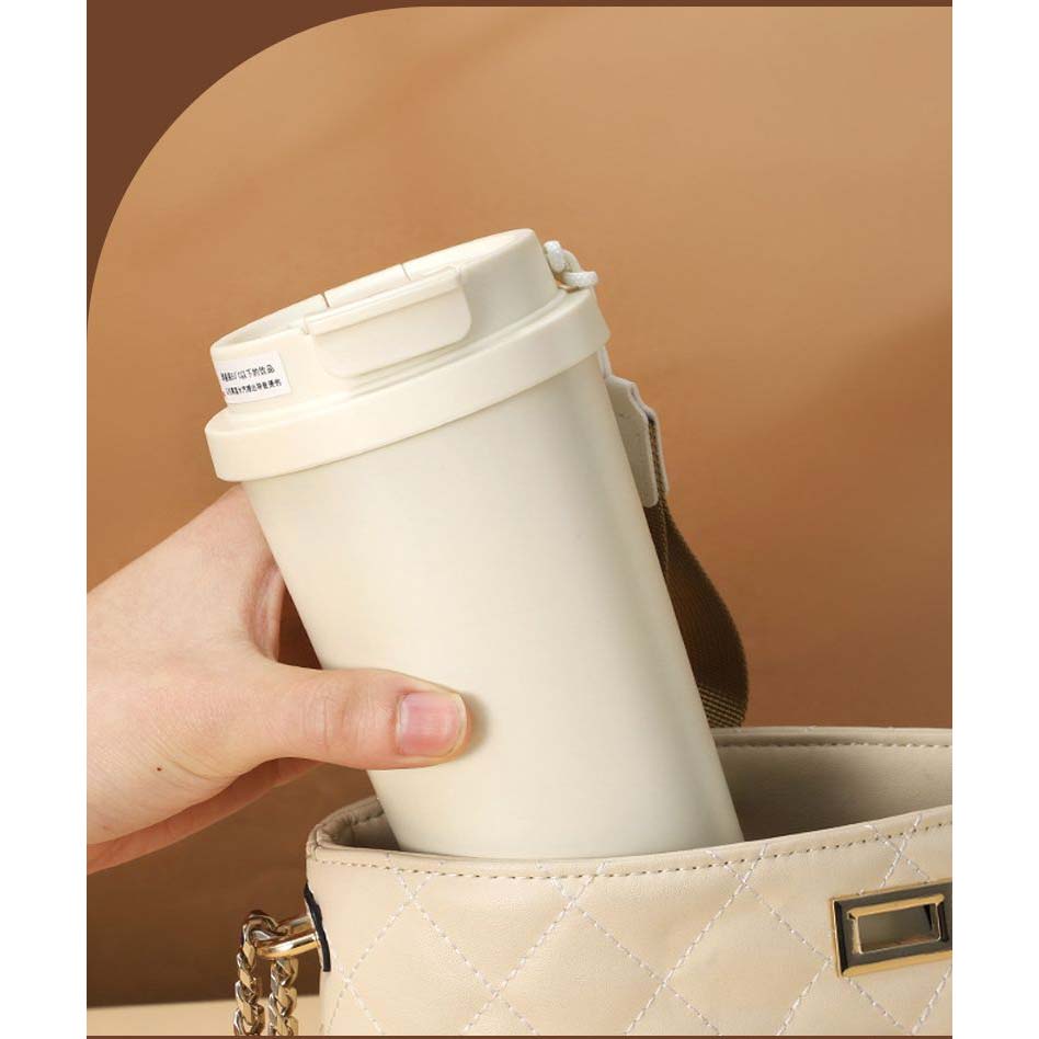 Coffee Mug with Lid and Straw